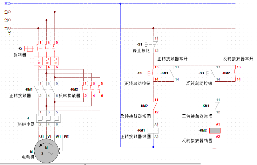 在线课堂 69 最新发帖 69 一分钟学会电机正反转电路图   电动机