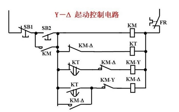 电机星三角降压启动原理电路图分析