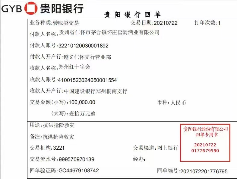 公司向河南省红十字会捐款70万元，用于新乡、郑州、鹤壁抗洪救灾工作。