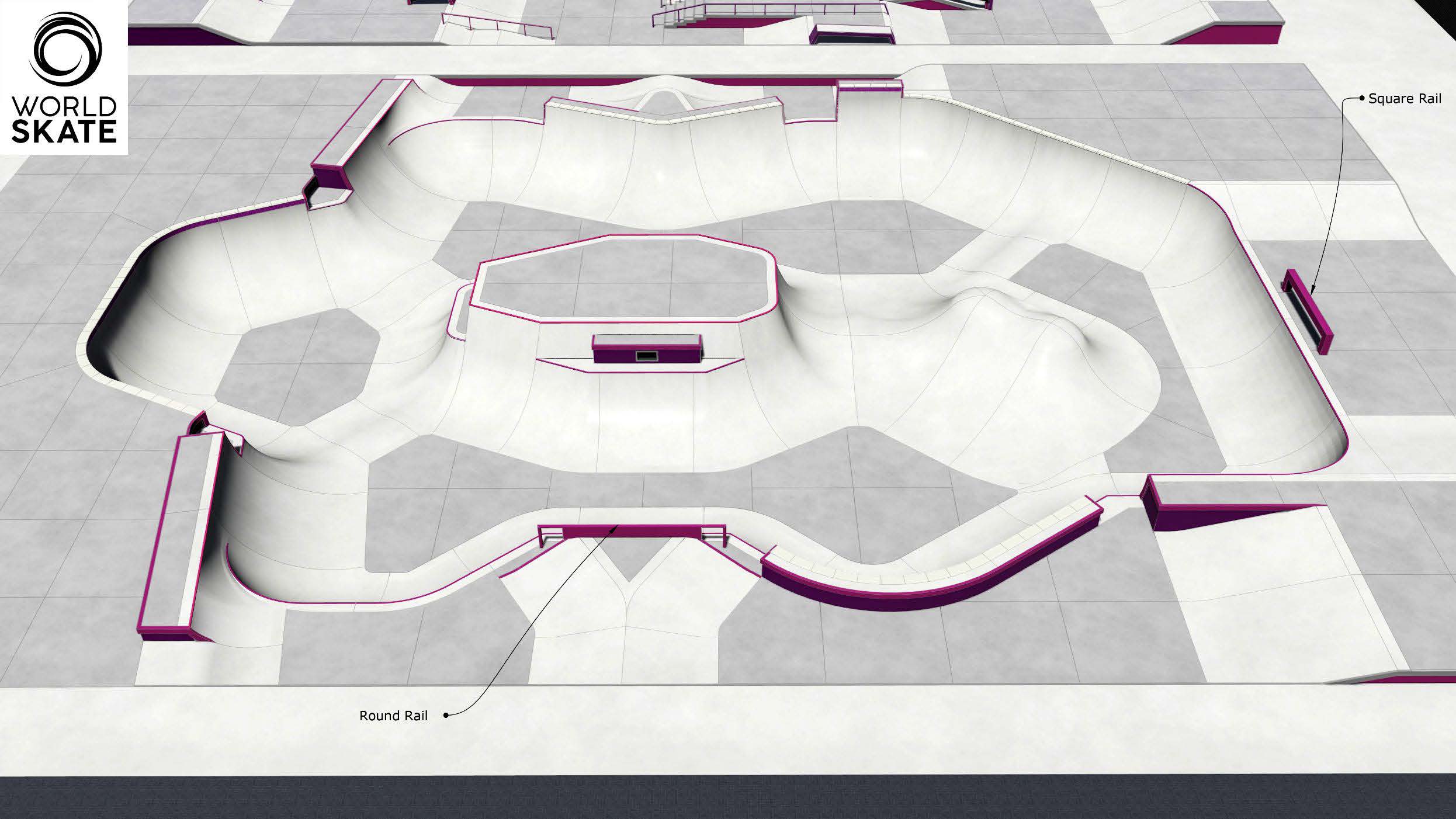 滑板场地设计平面图图片