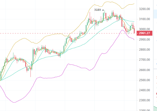 　陈楚初：比特币短线有回调意图 以太坊3000关口已经跌破
　1