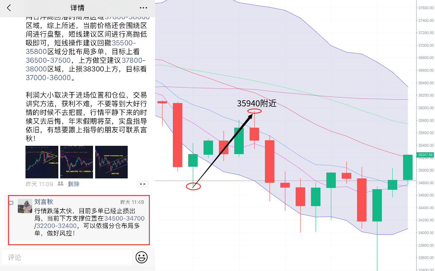 刘言秋：1.21行情分析，比特币陷入明显三角区间整理走势...