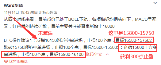 11.15华德看法：突然的大跌打破原有的平衡多空趋势再次成谜